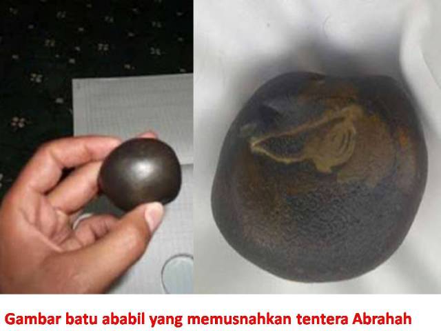 Gambar batu ababil yang memusnahkan tentera Abrahah